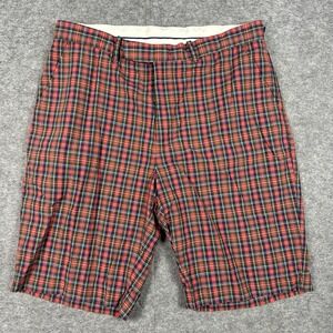 Vintage Polo Ralph Lauren Shorts Mens 36 Red Christmas Tartan Plaid Preppy Golf